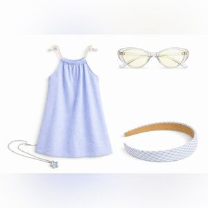 H&M Girls Blue Stripe Dress | Worn Few Times + New Accessories